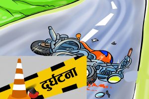 घण्टेमा मिनी ट्रक दुर्घटना : पैदलयात्रीको मृत्यु, दुई मोटरसाइकल सवार घाइते