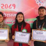 प्रथम खेलकुद महोत्सव २०८१ का अवसरमा तीनजना पत्रकार सम्मानित