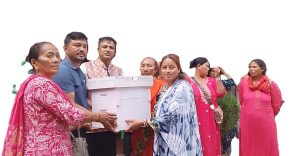 कमलामाई ४ का २७ जना एकल महिलालाई मौरीको घार वितरण