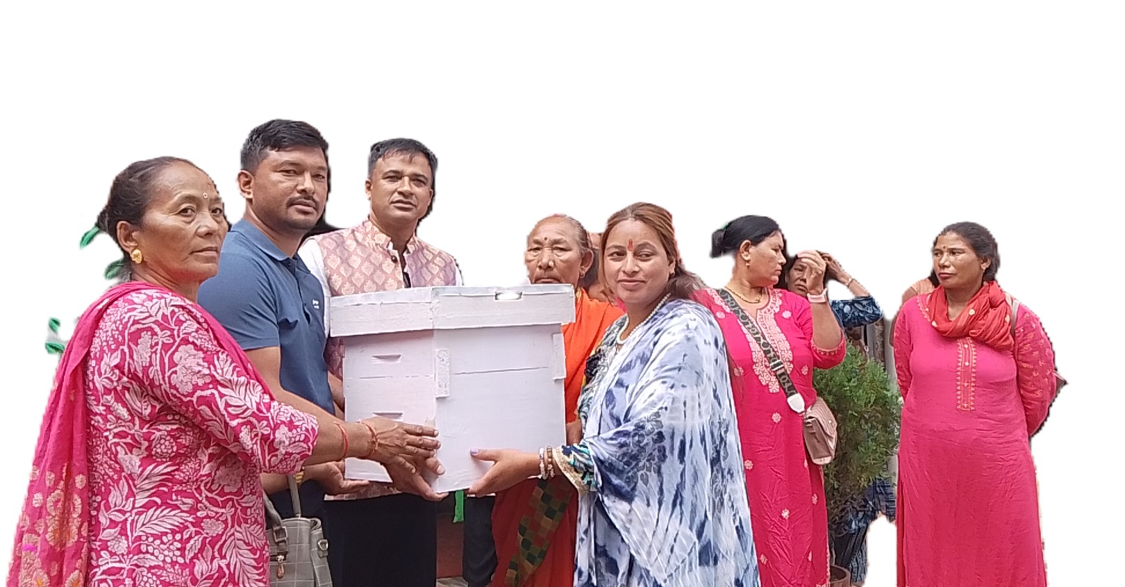 कमलामाई ४ का २७ जना एकल महिलालाई मौरीको घार वितरण