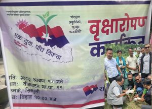 युवा सघंद्वारा तीनपाटनमा वृक्षारोपण